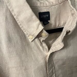 J. Crew Men’s Shirt Light Tan Button-Up Short Sleeve XL